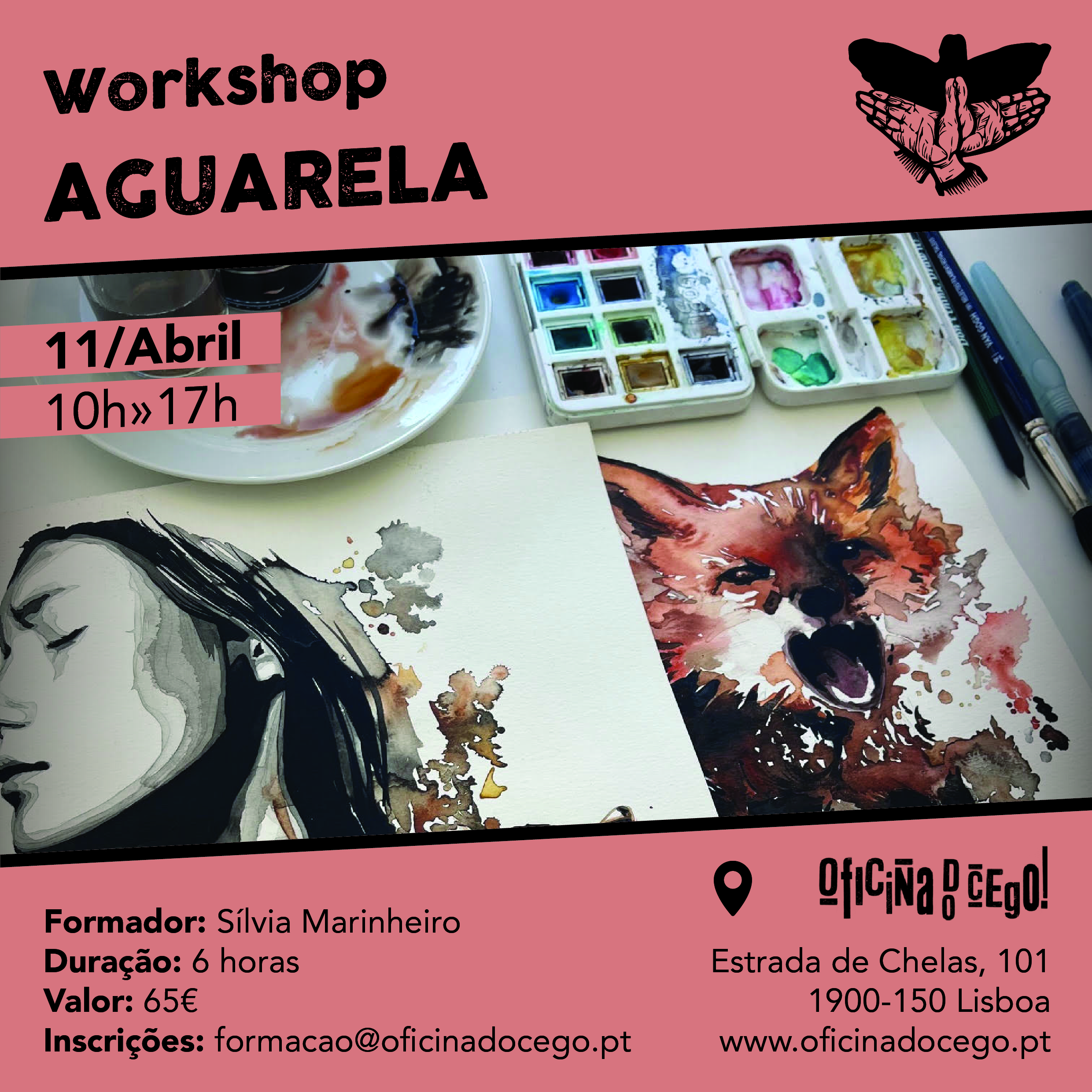 Workshop de aguarela na Oficina do Cego