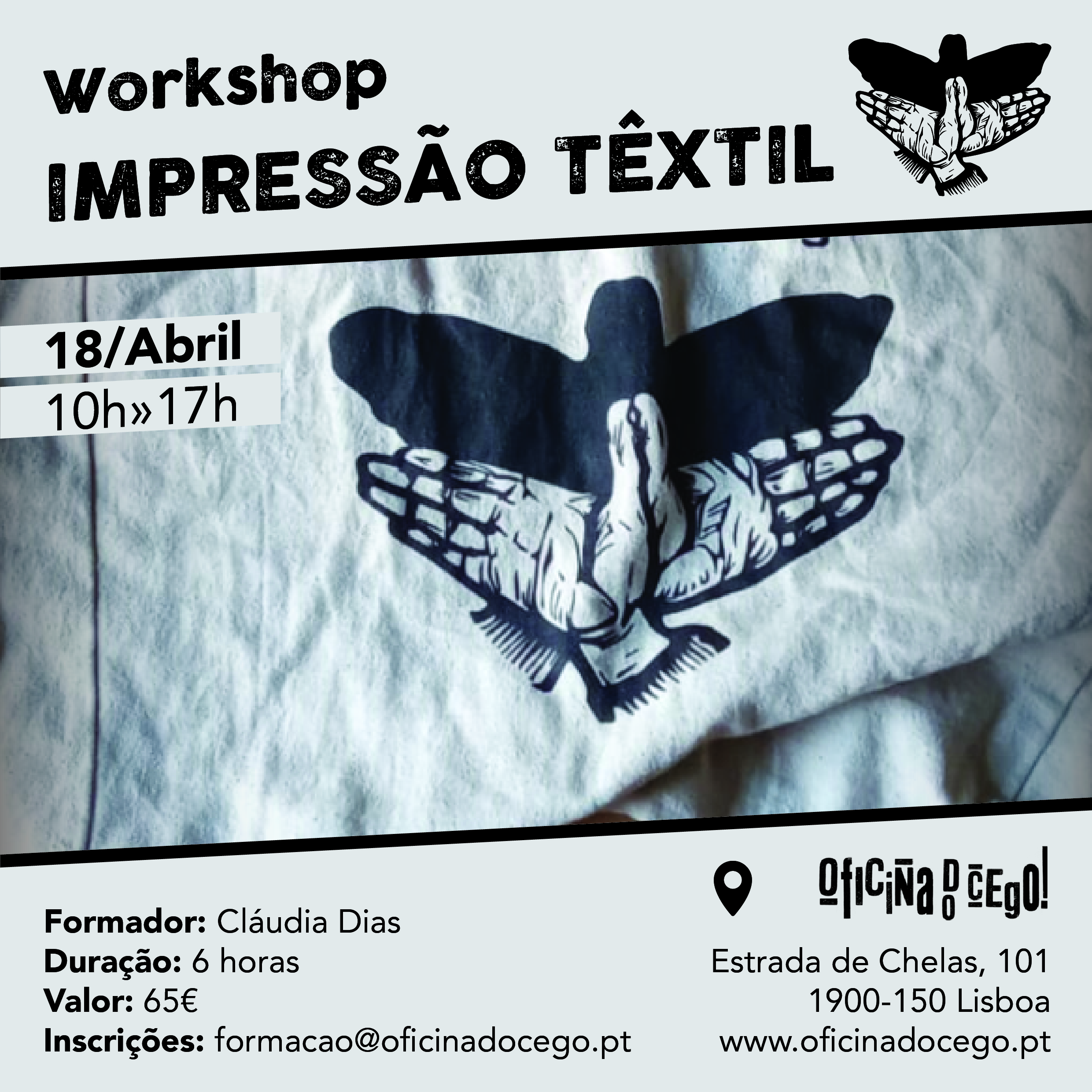 Workshop de serigrafia e impressão têxtil | 18 de abril de 2026
