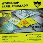 Imagem do workshop de papel reciclado.